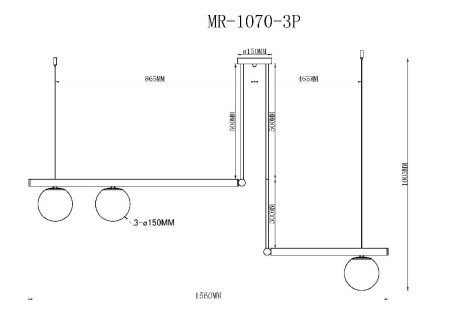 Светильник подвесной Myfar Jenifer (Дженифер) MR1070-3P