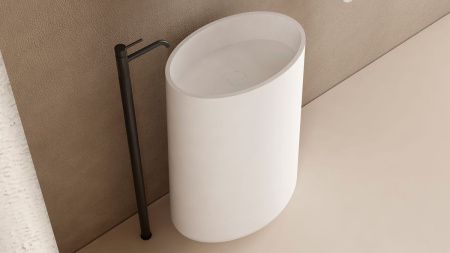 Раковина из искусственного камня Zenon Elipse 4000.000.000.000.39675 50х40 напольная цвет белый