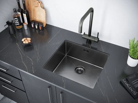 Кухонная мойка Paulmark GERBERG 48 UNI PM214844-GM 45х40 цвет вороненая сталь поверхность брашированная