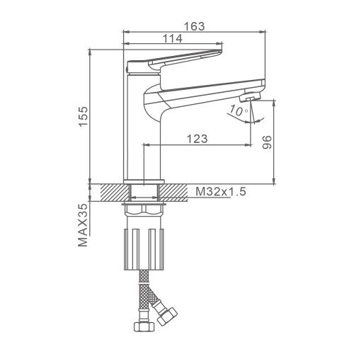 Смеситель Splenka S04 S04.10 на раковину хром - фото 3