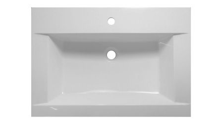 Раковина из искусственного камня Эстет Рава ФР-00014960 70х50 накладная цвет белый 1 отверстие под смеситель