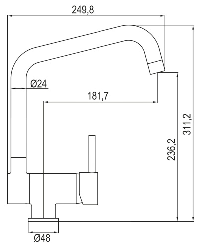 Смеситель для кухни AQG TILE 05TILE550CR на столешницу хром - фото 3