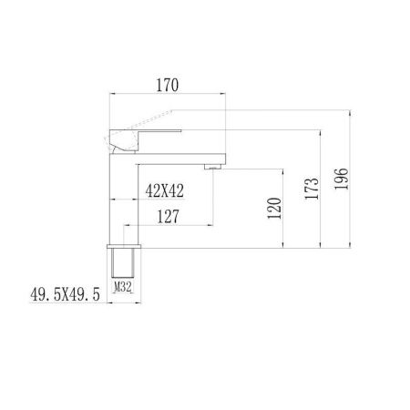 Смеситель Fmark FS8701Q на раковину графит