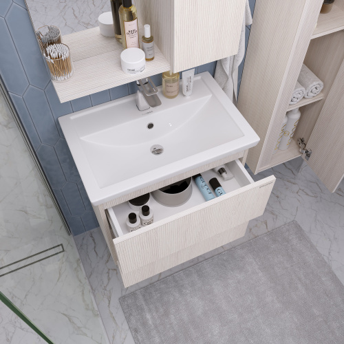 Тумба под раковину Grossman Юнит 206017 56х39х53 подвесная цвет кадена лайт - фото 4