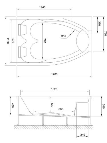 Ванна гидромассажная Royal Bath SHAKESPEARE RB652100CM-L 170х110 пристенная угловая асимметричная - фото 2