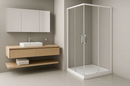 Душевой уголок Royal Bath HPD RB7080HPD-T 80х70 стекло прозрачное профиль белый без поддона