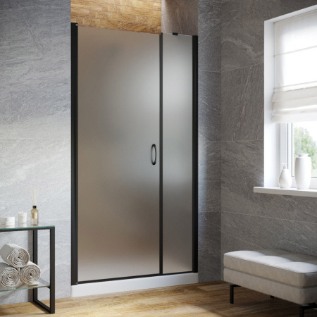 Душевая дверь Vegas-Glass EP-F-2 LUX EP-F-2 LUX 155 02М 10 L 155х200 стекло матовое профиль черный матовый