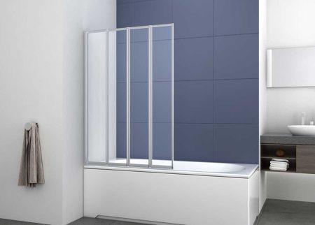 Душевая шторка на ванну Vincea VSB-31100CL 100х140 стекло прозрачное профиль хром ориентация универсальная