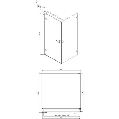 Душевой уголок Ambassador Abner 10011101L 90х90 стекло прозрачное профиль хром без поддона