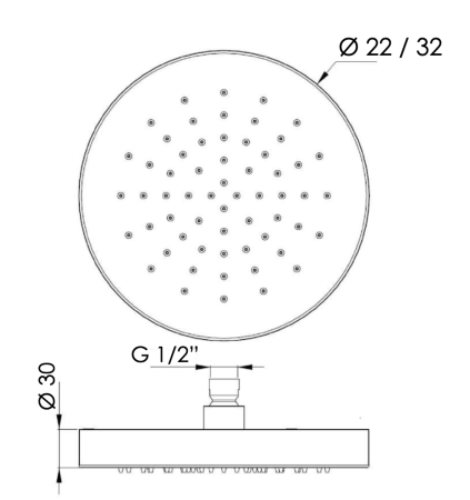 Верхний душ Daniel A578H3CM3215 30х30 черный