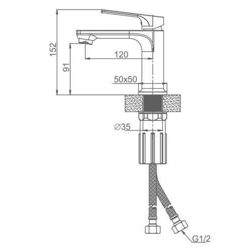 Смеситель Splenka S30 S30.10.09 на раковину серый - фото 3