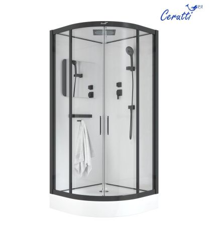 Душевая кабина Cerutti SPA VIVA101B 100х100 четверть круга с крышей ориентация универсальная