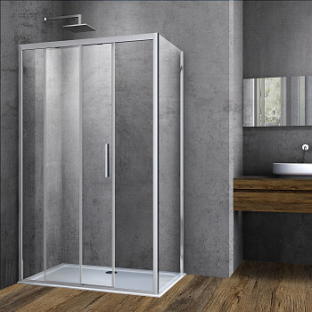 Душевой уголок Vincea Soft VSR-3SO1016CL 160х100 стекло прозрачное профиль хром глянцевый без поддона