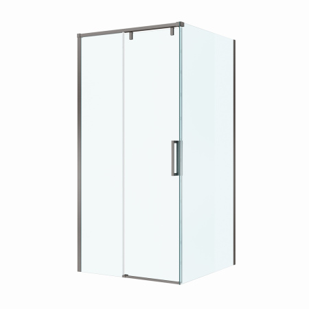 Душевой уголок BelBagno SOFT CLOSE-1 SOFT_CLOSE-1-A-1-100-C-GM 100х100 стекло прозрачное профиль оружейная сталь без поддона