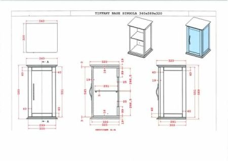 Шкаф Cezares TIFFANY 54962 30х60 подвесной цвет голубой
