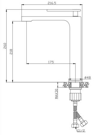 Смеситель для раковины Cezares MOMENTO MOMENTO-LC-01-W0 на столешницу хром