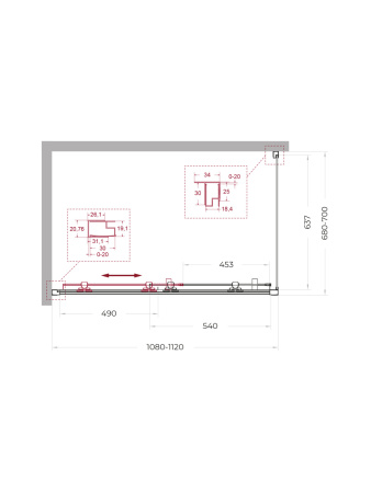Душевой уголок BelBagno UNO-195 UNO-195-AH-1-110/70-C-Cr 110х70 стекло прозрачное профиль хром без поддона