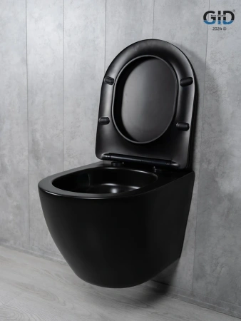 Унитаз подвесной Gid Tornado 62261Y черный матовый с сиденьем микролифт безободковый смыв торнадо