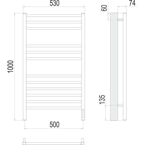 Полотенцесушитель Terminus 4670078526205 53х100 электрический хром - фото 3