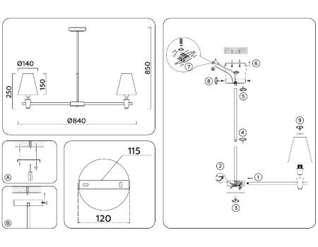 Люстра на штанге Ambrella Light Heigh Light (Хеигх Лигхт) LH75053