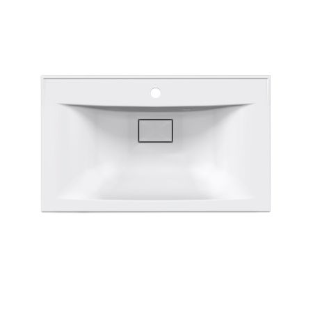 Раковина из искусственного камня Vincea VCB-3M750W 80х50 встраиваемая цвет белый 1 отверстие под смеситель