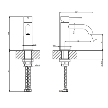 Смеситель Gessi Gessi316 54002#299 на раковину черный