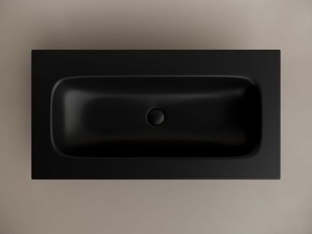 Раковина из сантехнического фарфора Ceramica Nova GRACE CN7019MBwx 90х50 накладная цвет черный без отверстий под смеситель