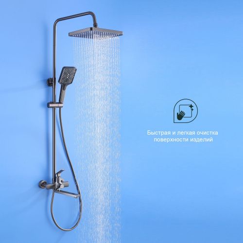 Душевая стойка Splenka S30.24.09 настенная цвет графит - фото 4