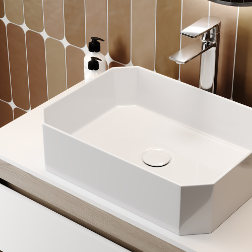 Раковина из сантехнического фарфора Teymi Netta T51202 50х37 накладная цвет белый - фото 5