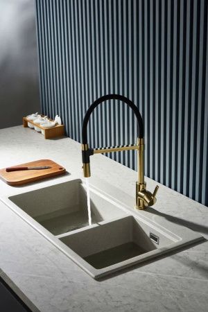 Смеситель для кухни Rose R133E на мойку золото