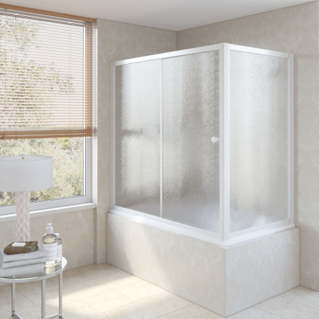 Душевая шторка на ванну Vegas-Glass ZV+ZVF TUR+NOVO ZV+ZVF NOVO 190*75 01 02 190х140 стекло рифленое профиль белый ориентация универсальная