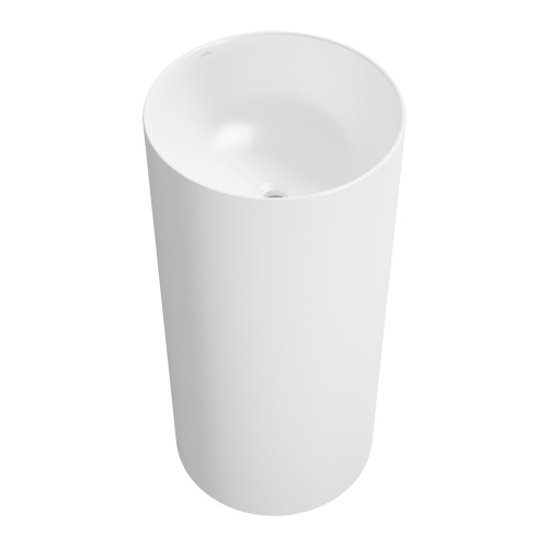 Раковина из сантехнического фарфора Wellsee Callipy Art 328902000 42х42 напольная цвет белый глянцевый без отверстий под смеситель - фото 2