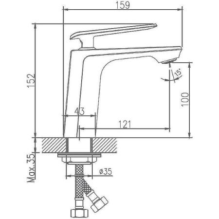Смеситель Haiba HB548-7 HB10548-7 на раковину черный/хром