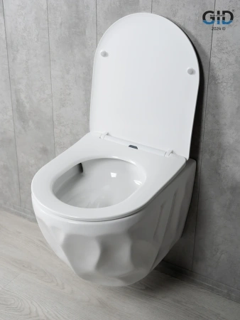 Унитаз подвесной Gid Tornado 62263Y белый с сиденьем микролифт безободковый смыв торнадо