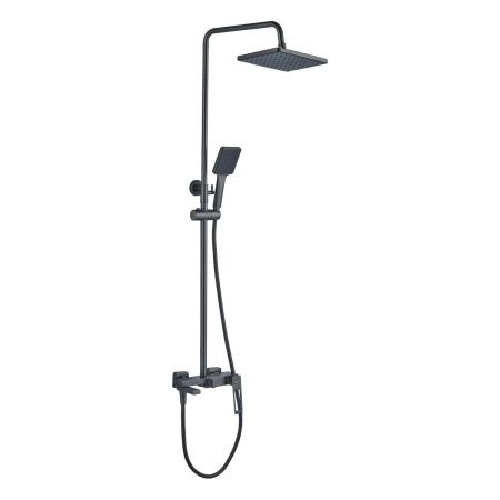 Душевая стойка Haiba HB24817-3 настенная цвет вороненая сталь