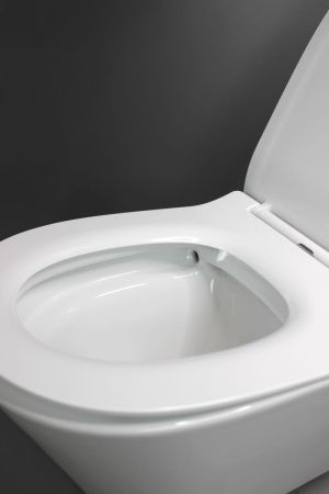 Унитаз подвесной Creo Сeramique CREO COMBO CR1100R белый безободковый с сиденьем с микролифт каскадный смыв