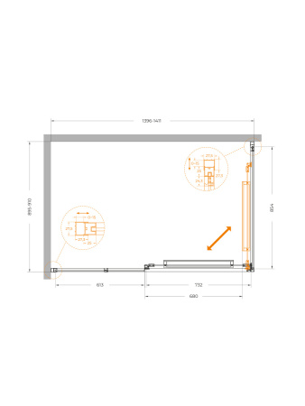 Душевой уголок Cezares LUX LUX-AH-FS-11-140/90-C-CR 140х90 стекло прозрачное профиль хром без поддона