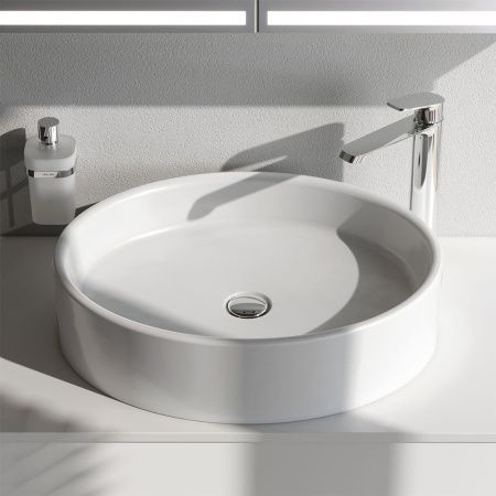 Раковина из сантехнического фарфора Am.Pm Func M8FWCC20550WG 60х40 накладная цвет белый без отверстий под смеситель