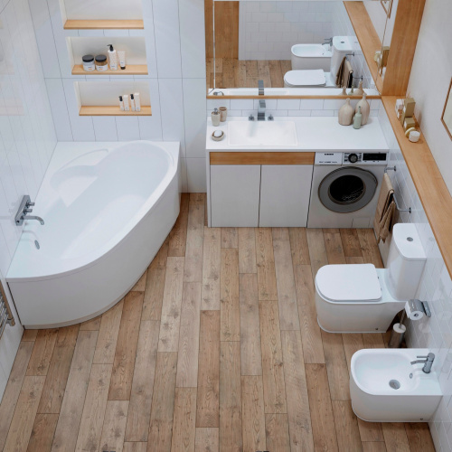 Ванна акриловая Lavinia Boho Bell Pro 3702160L 160х105 встраиваемая асимметричная без каркаса - фото 4