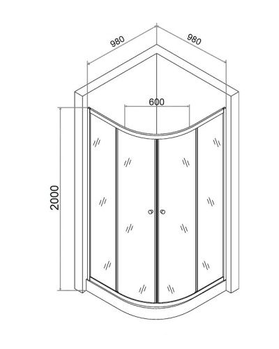 Душевой уголок Agger A01-100TCR 100х100 стекло прозрачное профиль хром с поддоном - фото 5