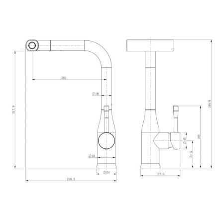 Смеситель для кухни Splenka S206 S206.49.05 на мойку сатин