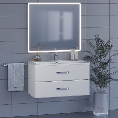 Тумба с раковиной Uperwood Foster 291020532 90х50 цвет белый