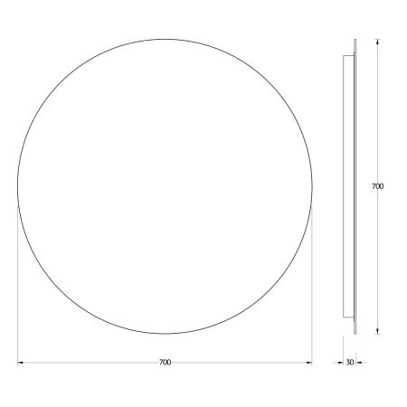 Зеркало с подсветкой Evoform Ledshine BY 2544 70х70 подвесное