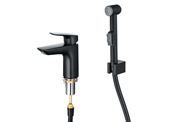 Смеситель Aquatek ВЕГА AQ1012MB на раковину черный матовый без термостата