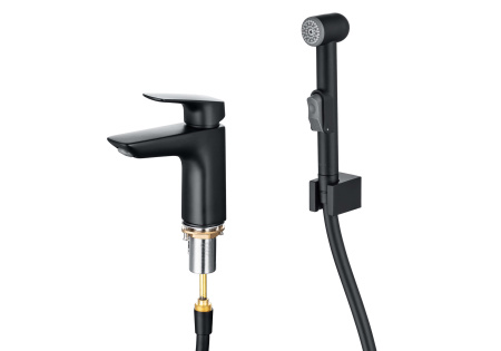 Смеситель Aquatek ВЕГА AQ1012MB на раковину черный матовый без термостата