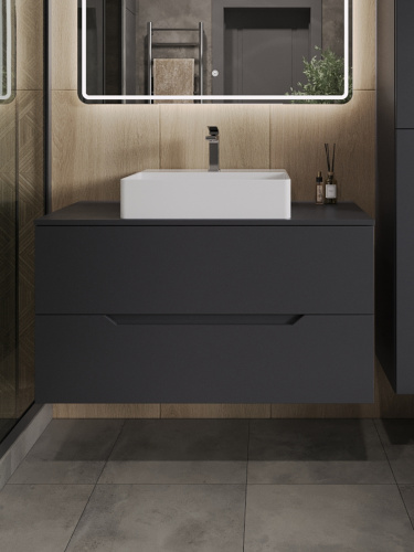 Тумба с раковиной Orange Line Li-100TugMDF+B04-500W 101х46х66 - фото 3