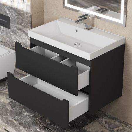 Тумба под раковину Uperwood Tanos 291020231 70х50 подвесная цвет черный