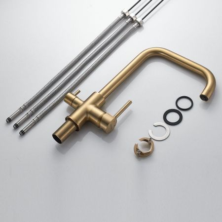 Смеситель для кухни Shevanik S228G на мойку золото