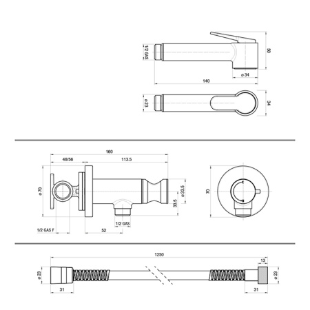 Гигиенический душ Bossini X-Steel 316 E37005B.094 никель