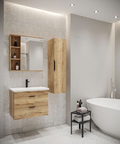 Зеркало-шкаф Grossman Форта 207002 70х16х70 подвесной цвет дуб галифакс - фото 3